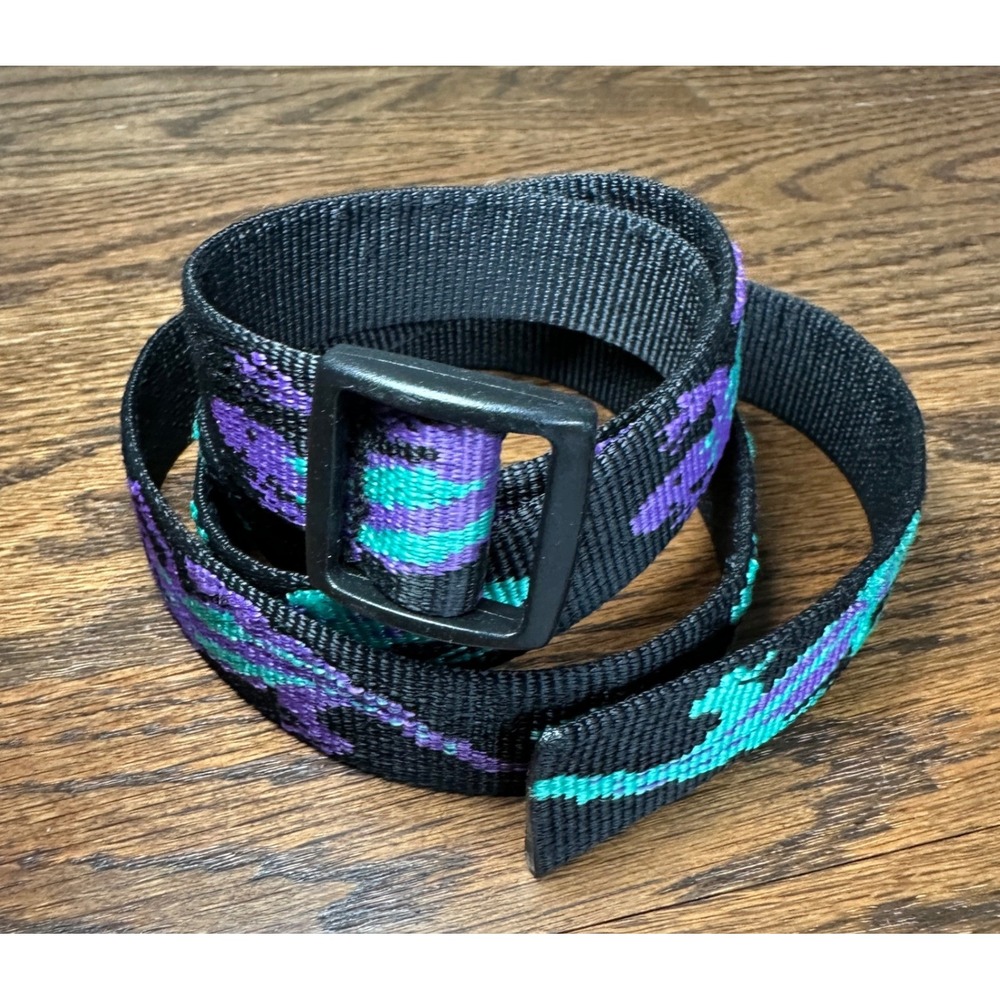 Bison Designs Lizard Web Belt Size 36 Mens Black Purple Gorpcore Hiking Outdoor